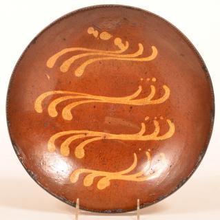 Appraisal: Pennsylvania Redware Pottery Charger Pennsylvania th Century Redware Pottery Charger