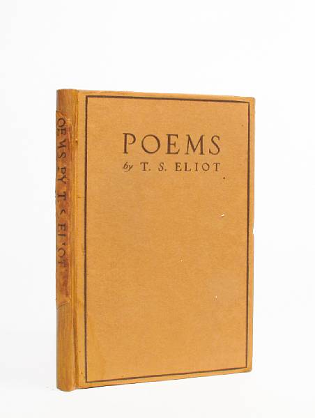 Appraisal: ELIOT THOMAS STEARNS - Poems New York Alfred A Knopf