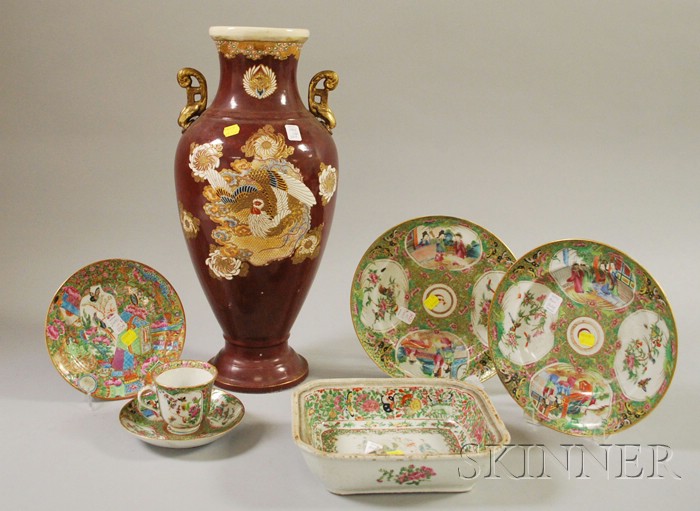 Appraisal: Six Pieces of Chinese Export Porcelain Rose Mandarin Tableware and