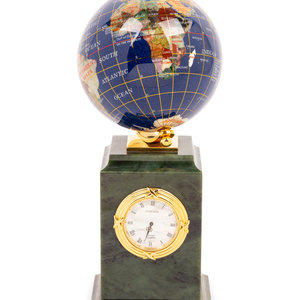 Appraisal: A Tatiana Faberg Jadeite and Enamel Globe Clock Late th