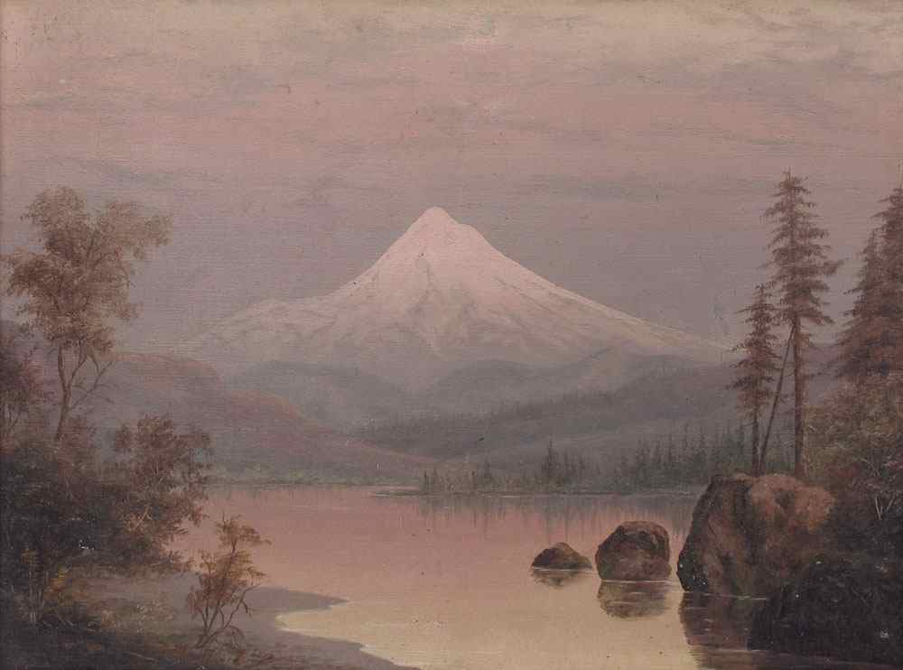 Appraisal: MT HOOD OIL CANVAS ATTRIBUTED TO WILLIAM PARROT '' x