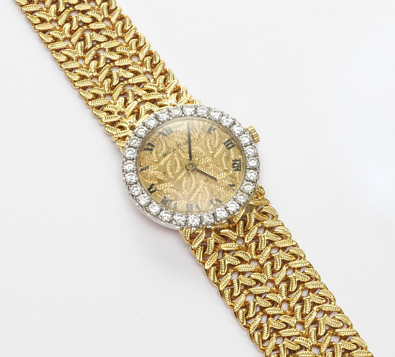 Appraisal: K BUECHE GIROD LADIES LUXURY WRISTWATCH K yellow gold diamond