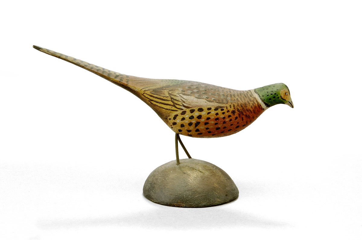 Appraisal: A ELMER CROWELL - CARVED AND PAINTED RING-NECKED PHEASANT CIRCA