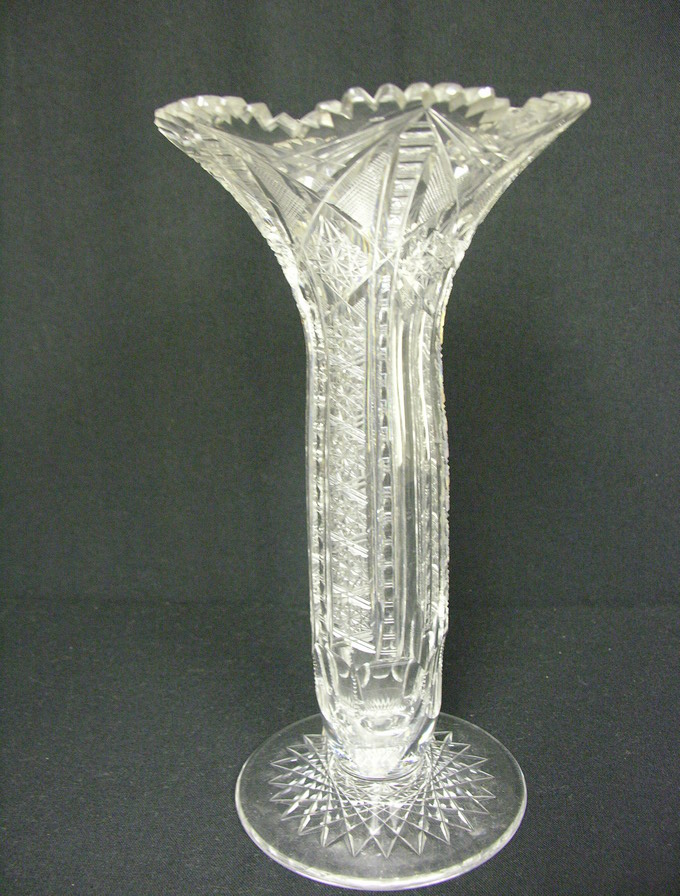 Appraisal: ABP CUT GLASS VASE American Brilliant period cut glass vase