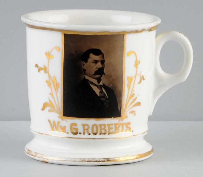 Appraisal: Portrait Occupational Shaving Mug Description Beautiful image of William G