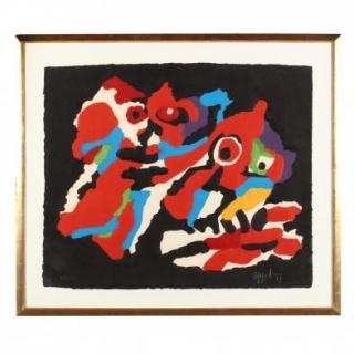 Appraisal: Karel Appel Dutch woodcut in colors signed dated and numbered