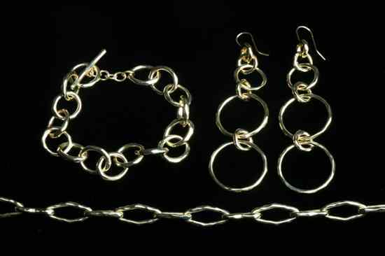 Appraisal: THREE PIECES SIGNED IPPOLITA K YELLOW GOLD FLEXIBLE CHAIN LINK