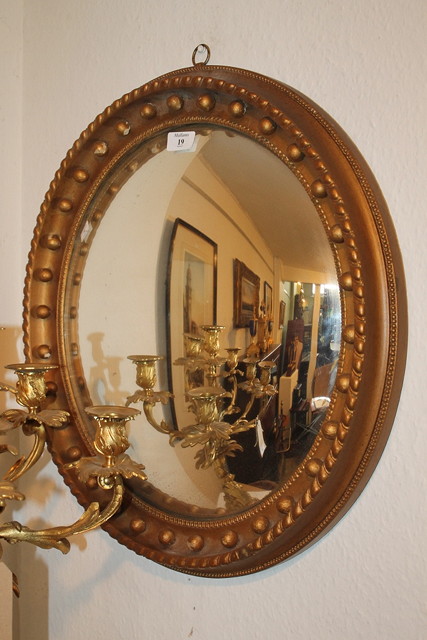 Appraisal: A GILT FRAMED CIRCULAR CONVEX MIRROR cm overall