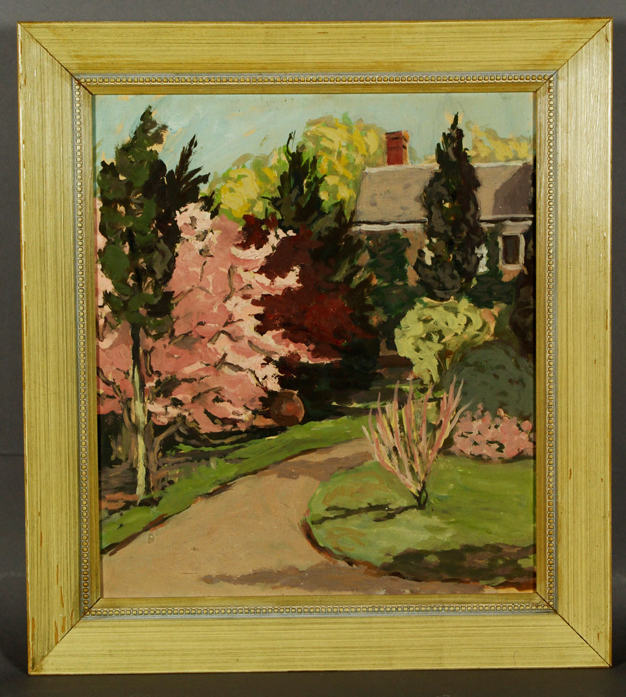 Appraisal: - Landscape with House O B Landscape with house oil