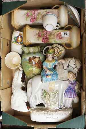 Appraisal: A collection of various Pottery to include Staffordshire Flat Backed