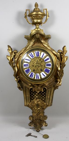 Appraisal: Late th Century French bronze ormulu wall clock with enamaled