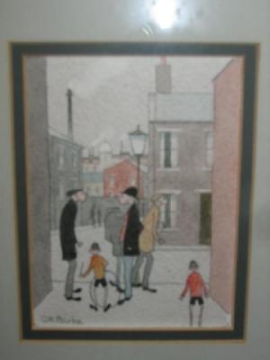 Appraisal: G W BIRKS Street Scene with Figures signed x stained