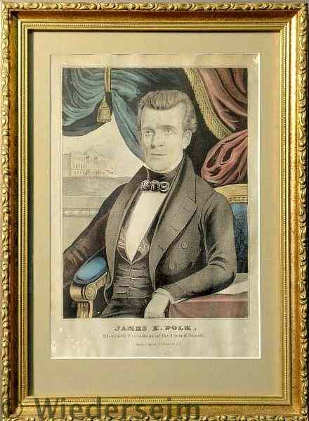 Appraisal: Framed and matted C Currier print of President James Polk