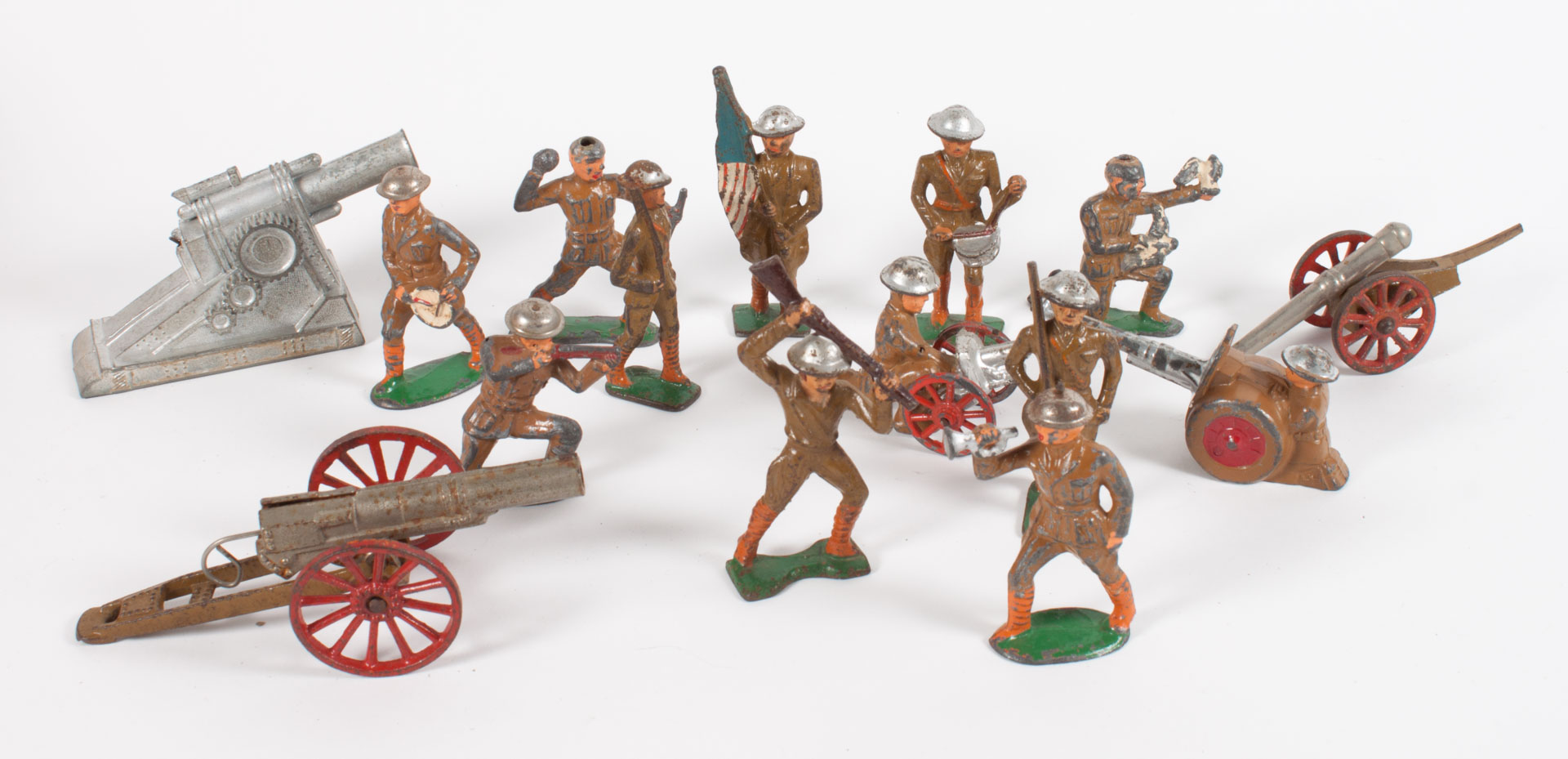 Appraisal: assorted lead doughboy soldiers circa s makers include Manoil also