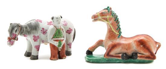 Appraisal: Group of Two Chinese Porcelain Horse Figures likely th century