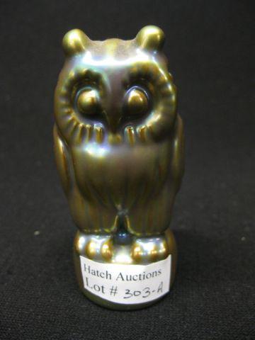 Appraisal: Zsolnay Hungarian Porcelain Figurine of an Owl iridescent glaze excellent