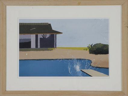 Appraisal: After David Hockney b The Splash Reproduction print matted and