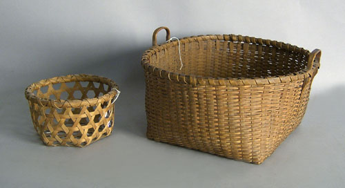 Appraisal: Gathering basket th c together with a cheese basket