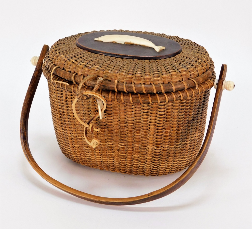 Appraisal: HELEN FREEMAN HAND WOVEN NANTUCKET BASKET Massacusetts Early th CenturyFinely