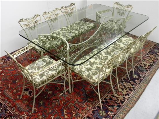 Appraisal: Mid-Century J G B Co Corp ivy-themed metal patio furniture