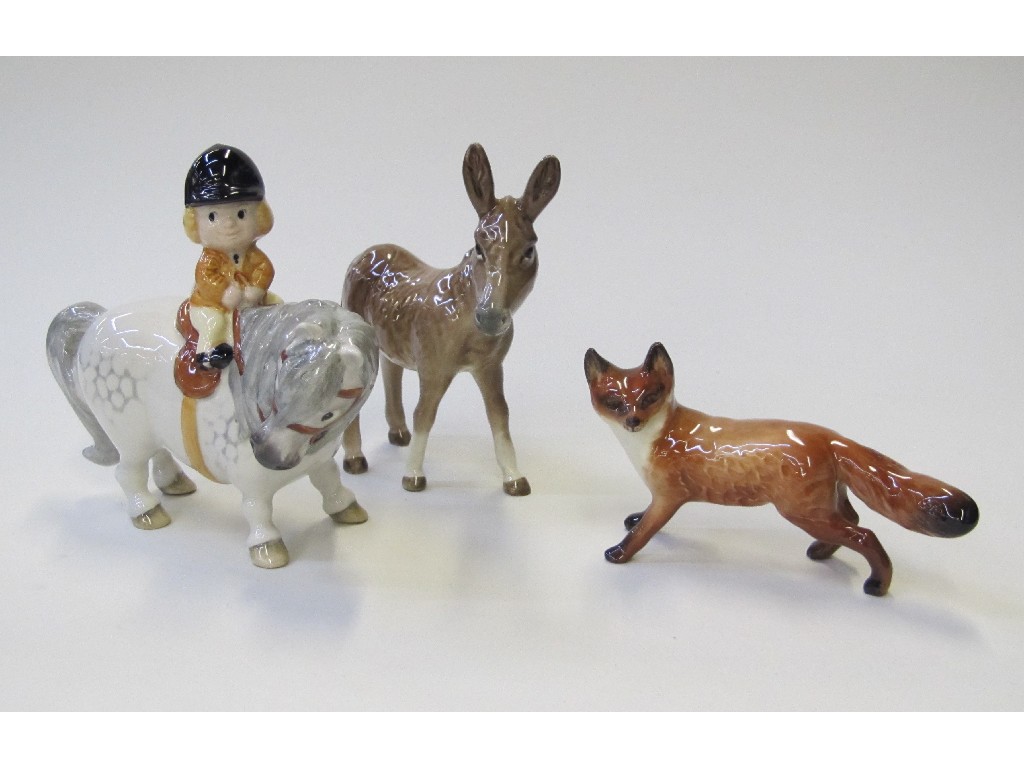 Appraisal: Beswick Norman Thelwell girl on pony Beswick fox and donkey