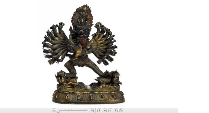 Appraisal: Large and impressive Sino-Tibetan gilt bronze figure of Yama Vajrabhairva