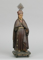 Appraisal: A Carved Santos of a Holy Bishop Saint ca Early