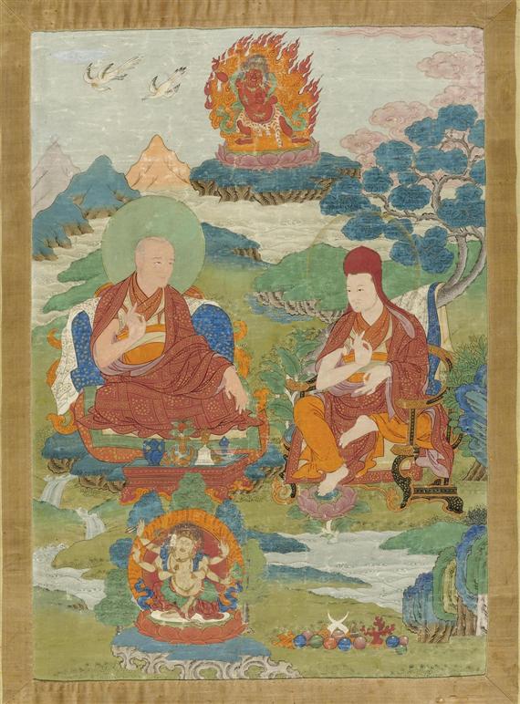 Appraisal: A FINE THANKA OF TWO SHAKYAPA MASTERS Tibet th th