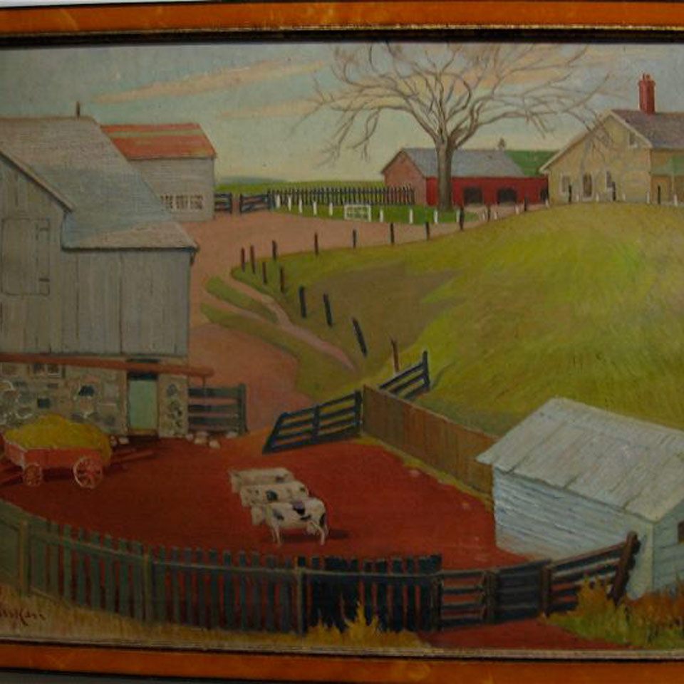 Appraisal: ESTELLE MURIEL KERR - CANADIAN ONTARIO FARM OIL ON CANVAS