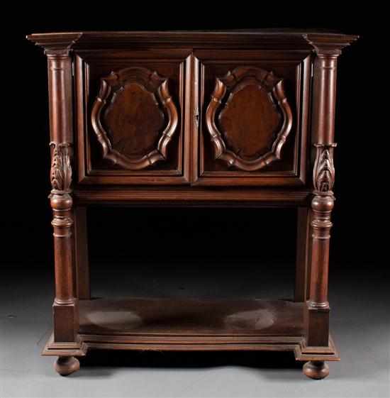 Appraisal: Henri II carved walnut buffet with paneled doors inside and