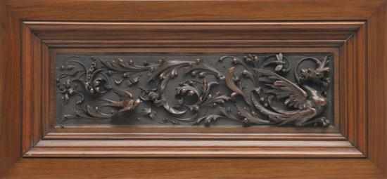 Appraisal: ROBERT PRENZEL - AN IMPORTANT CARVED BLACKWOOD FAUNAL PANEL INSCRIBED