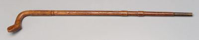 Appraisal: Fine folk art cane A P Dean boxwood finely carved