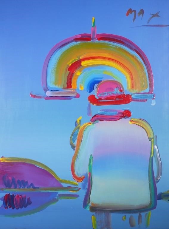 Appraisal: Original acrylic oil on canvas painting by Peter Max American