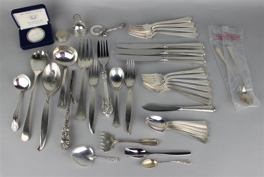 Appraisal: TWENTY-FIVE PIECES GORHAM FAIRFAX SILVER FLATWARE including lunch forks lunch