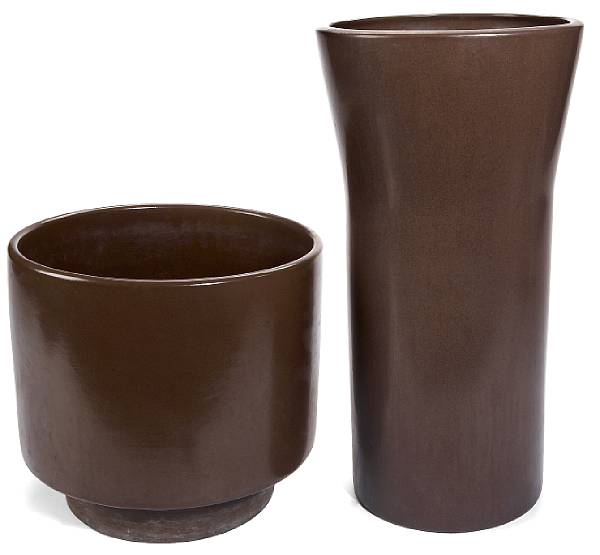 Appraisal: A John Follis chocolate brown glazed ceramic footed planter for