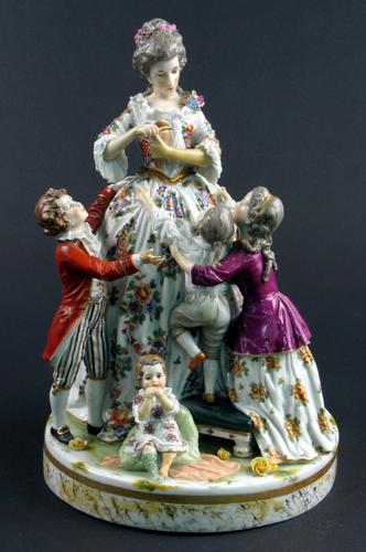 Appraisal: CAPODIMONTE PORCELAIN FIGURAL GROUP Hand painted under glaze Four children