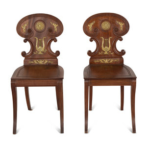 Appraisal: A Pair of French Empire Style Gilt Metal Mounted Mahogany