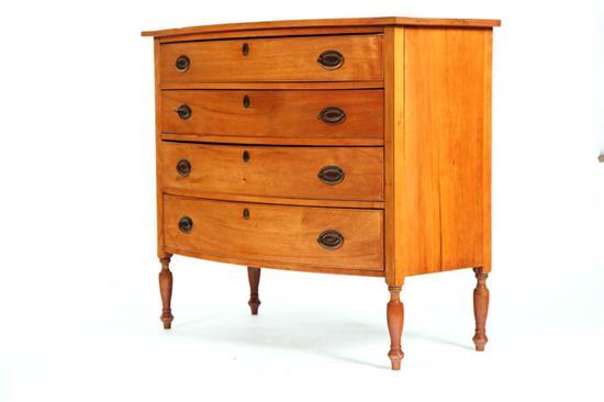 Appraisal: CHEST OF DRAWERS Maple bowfront chest with four graduated drawers