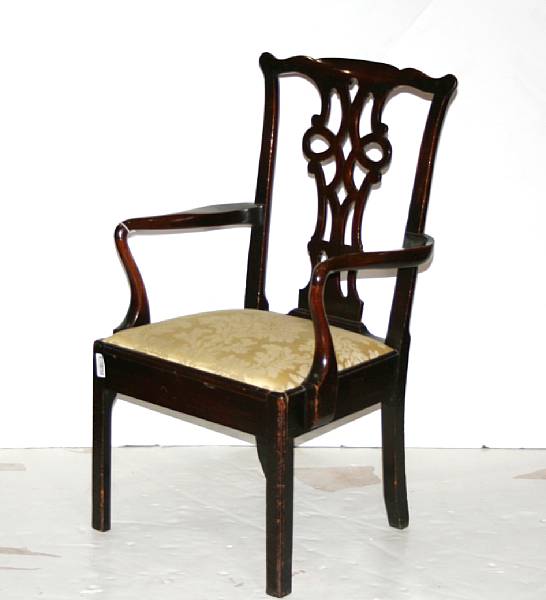 Appraisal: A George III mahogany armchair composed of antique elements height