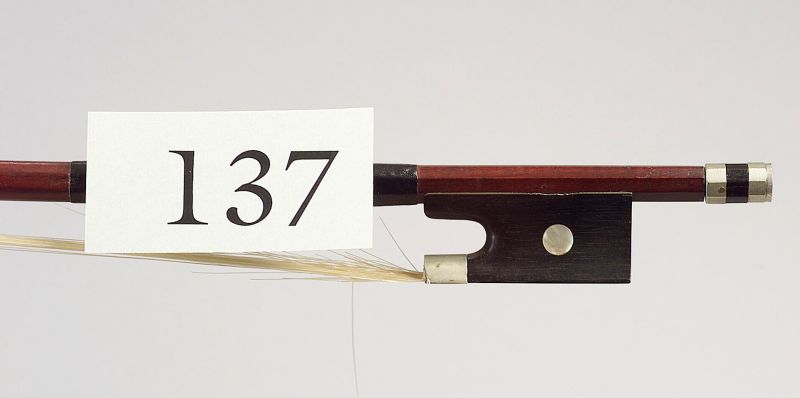 Appraisal: Nickel Mounted Viola Bow the round stick unstamped weight grams