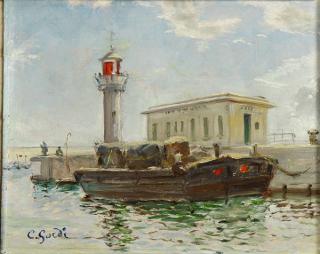 Appraisal: Painting C Gordi French School th century Le Phare The