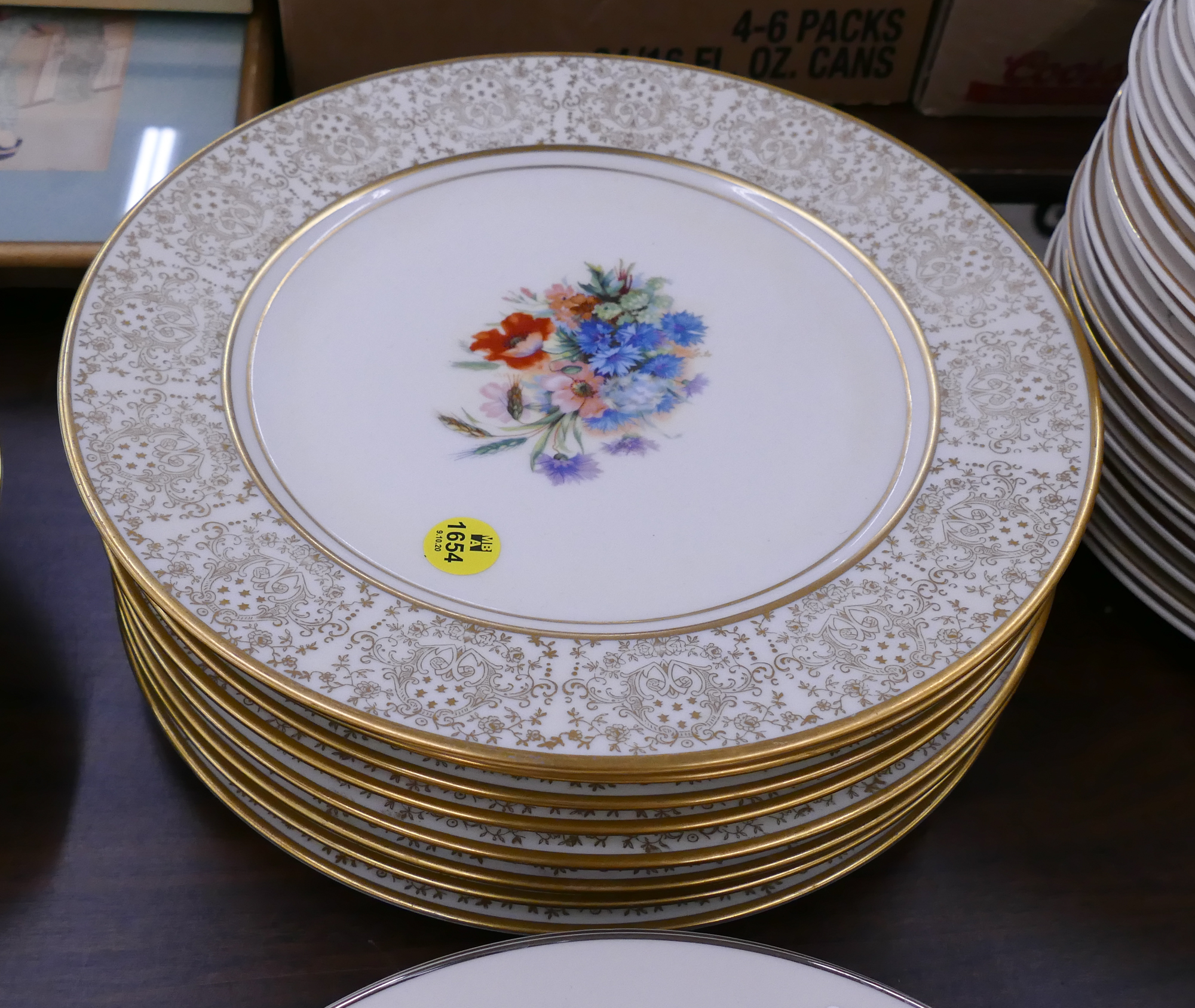 Appraisal: Set pc Gilt Floral Bavaria Dinner Plates- ''