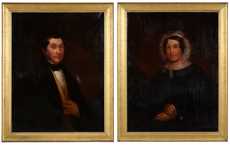 Appraisal: Pair of British School Portraits th century Seated Lady and