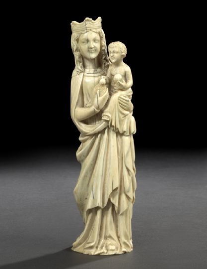 Appraisal: Attractive French Carved Ivory Figure of the Virgin and Child