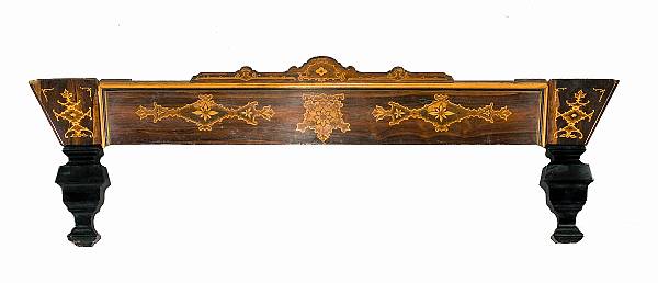 Appraisal: An American Aesthetic marquetry and parcel ebonized walnut billiard table