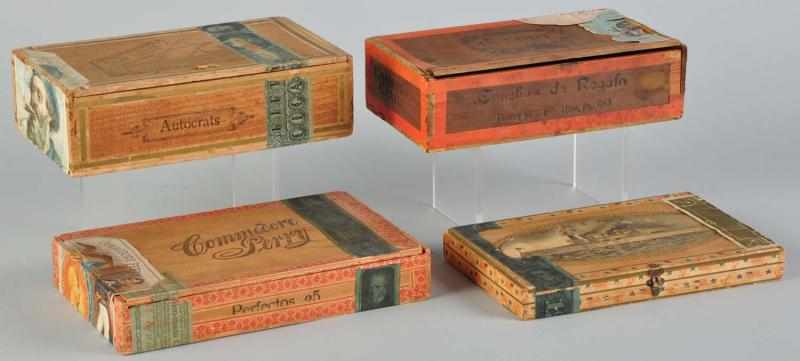 Appraisal: Lot of Cigar Boxes Description Includes Commodore Perry from Massachusetts