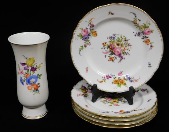 Appraisal: Handpainted Continental porcelain with floral decoration six pieces th C