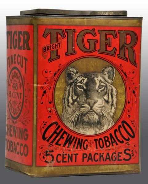 Appraisal: Cardboard Tiger Tobacco Store Bin Description Tin top and bottom