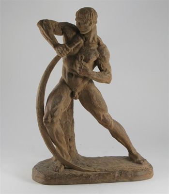 Appraisal: Archer' a terracotta sculpture of a male athlete cast from