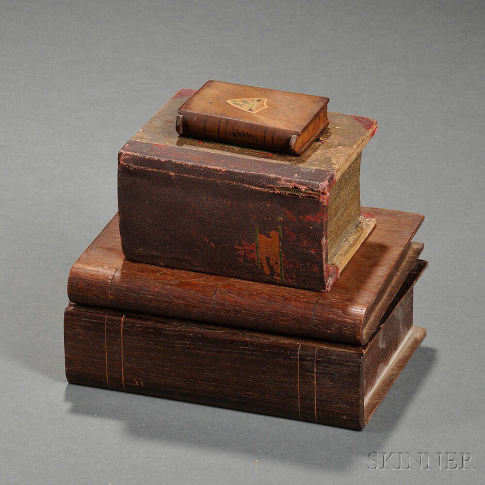 Appraisal: Four Book-form Boxes America or England late th early th